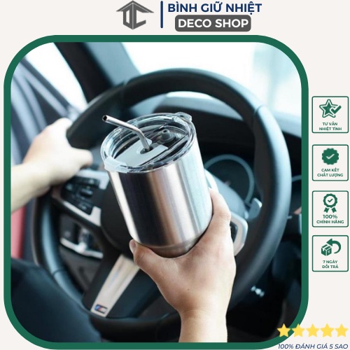 Ly Giữ Nhiệt Inox 304Cao Cấp [ Tặng Kèm Túi Ống Hút. Cọ] Cốc Giữ Nhiệt 8 - 12H. Dung Tích 900Ml