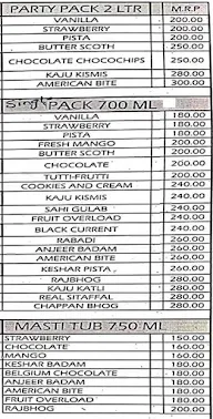 Kumar Ice Cream menu 8