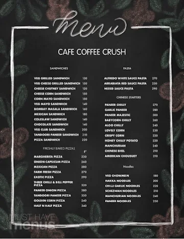 Cafe Coffee Crush menu 