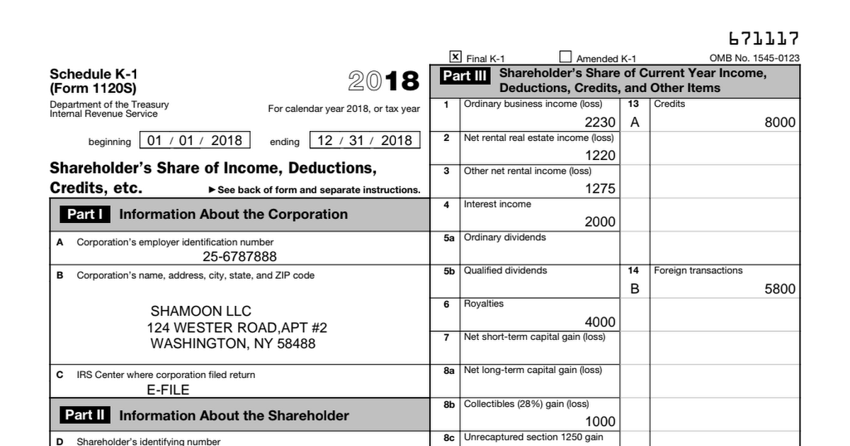 1120S Schedule K-1 2018 Sample 1.pdf
