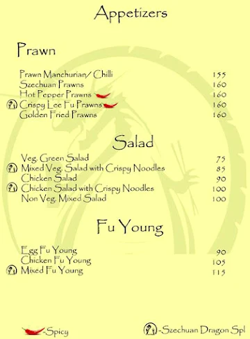 Szechuan Dragon menu 