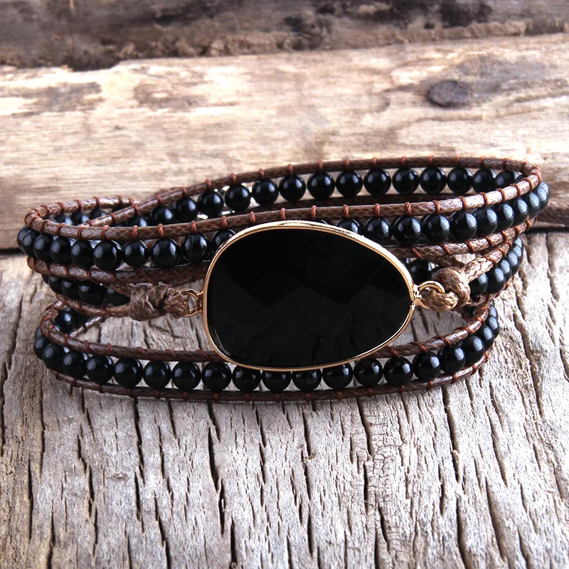 Title 3, Bracelet en pierre naturelle rangée ovale Acces...