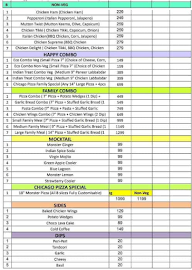 Chicago Pizza menu 1