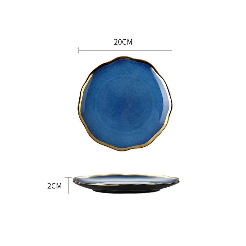 Assiette et Bol Céramique Unique Bleu Foncé Dégradé Phnom Penh pour une présentation élégante de vos plats et repas quotidiens