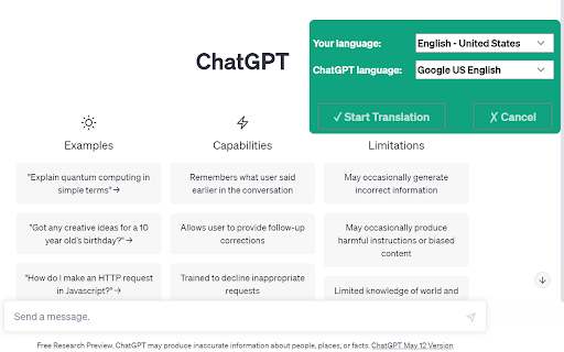 ChatGPT Voice Plus Game and Translation