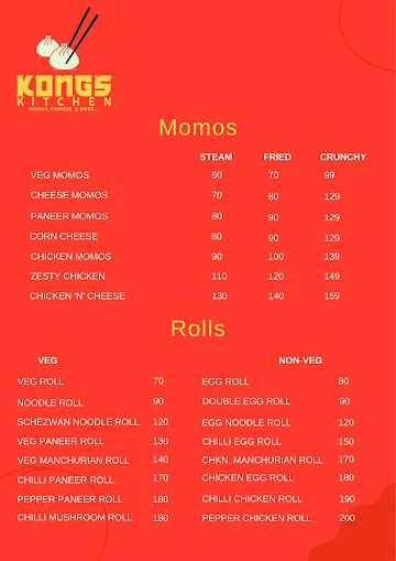 Kong's Kitchen menu 