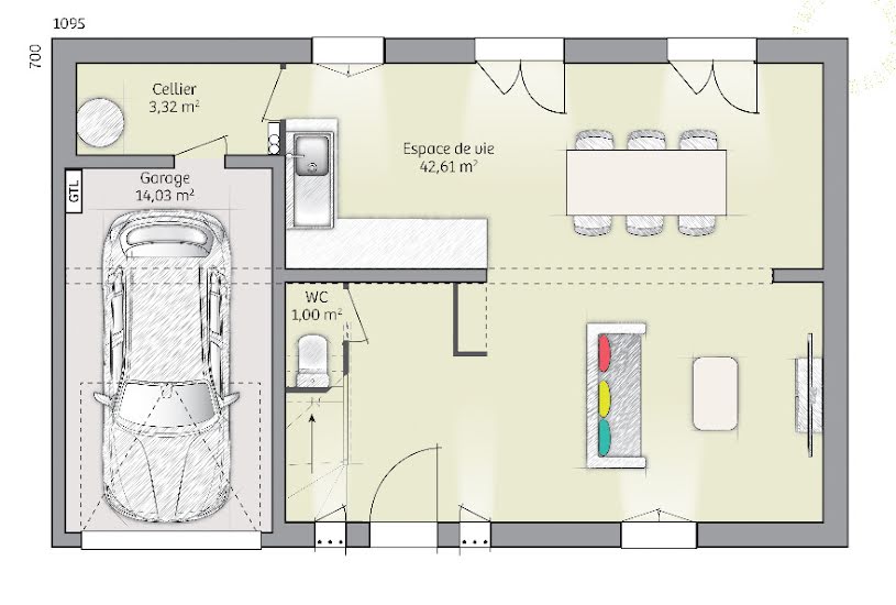  Vente Terrain + Maison - Terrain : 1 201m² - Maison : 80m² à Ressons-sur-Matz (60490) 