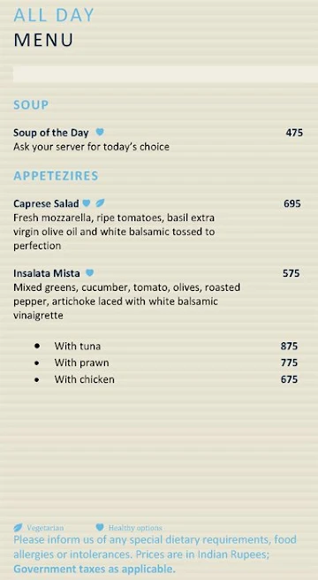 Est - Hilton Chennai menu 