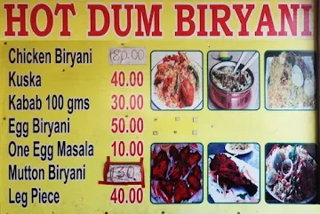 Ambur Hot Dum Biryani menu 