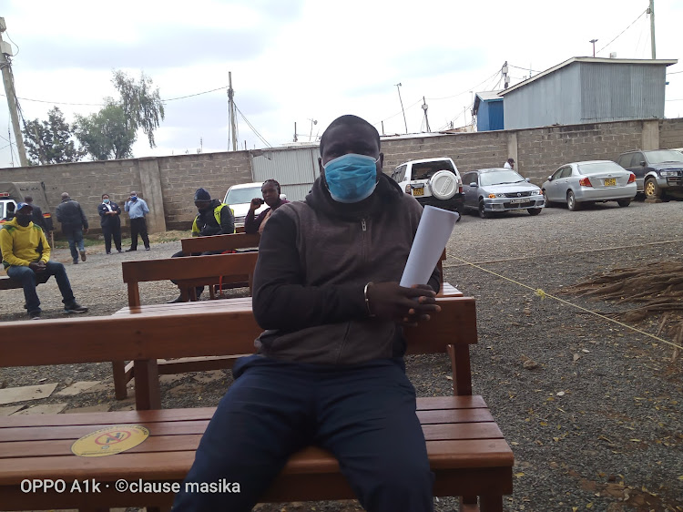 Idd Seleman Bakari outside the Kibera court rooms on Thursday, July 30, 2020.