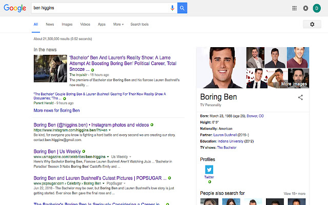 Boring Ben chrome extension