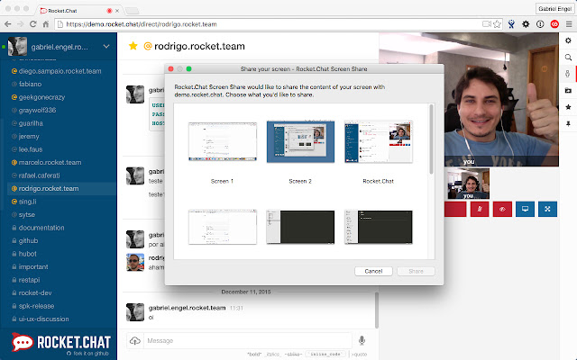 Rocket.Chat Screen Share chrome extension