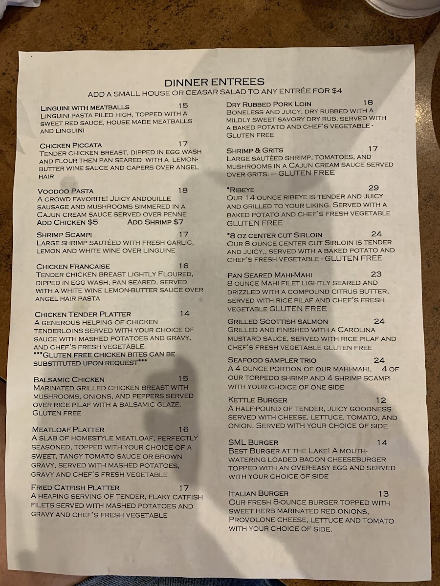 The Copper Kettle Co. gluten-free menu