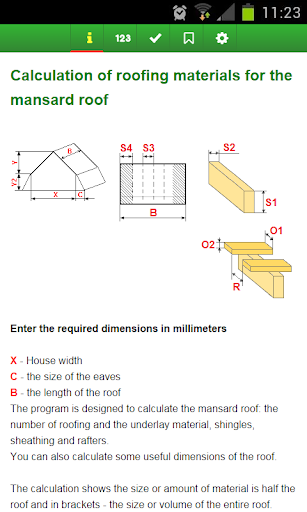 Calculation of mansard roof