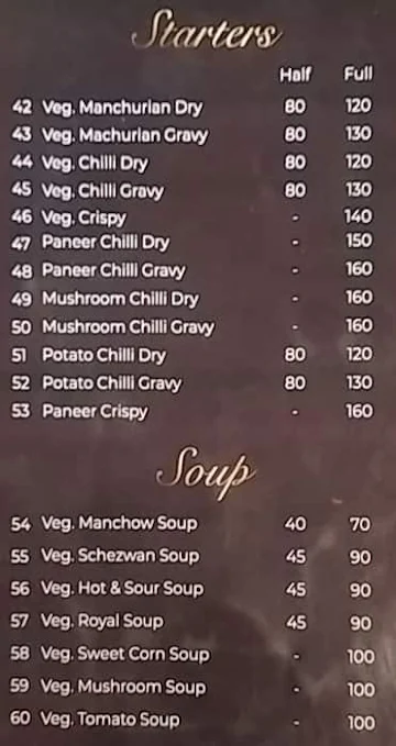 Mumbai Zaika menu 