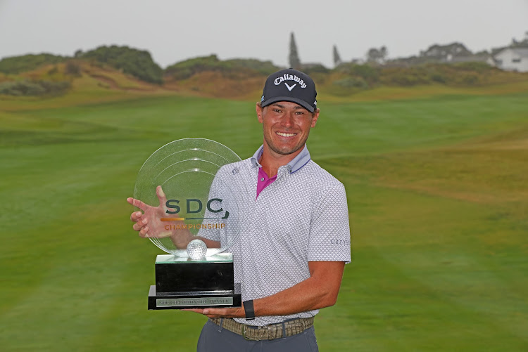 Jordan Gumberg. celebrates his victory. Picture: CARL FOURIE/SUNSHINE TOUR