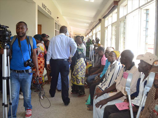 Patients at Msambweni Referral Hospital on December 17, 2015.