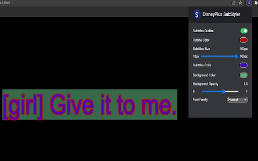 Disney+ SubStyler : customize subtitles