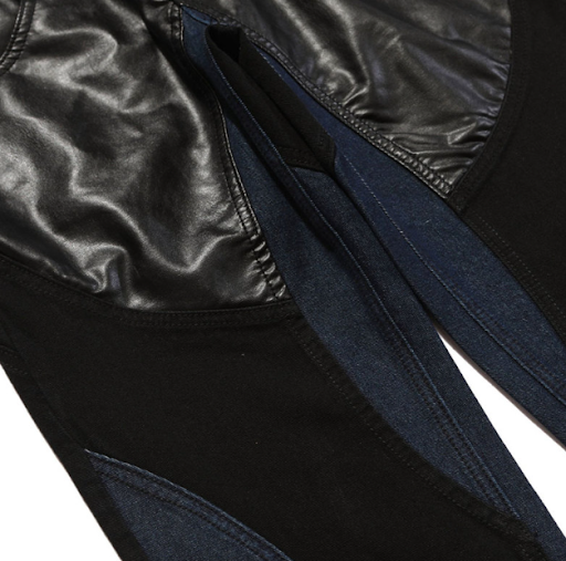 Title 8, Leather Matching PU Jeans High Street Straight ...