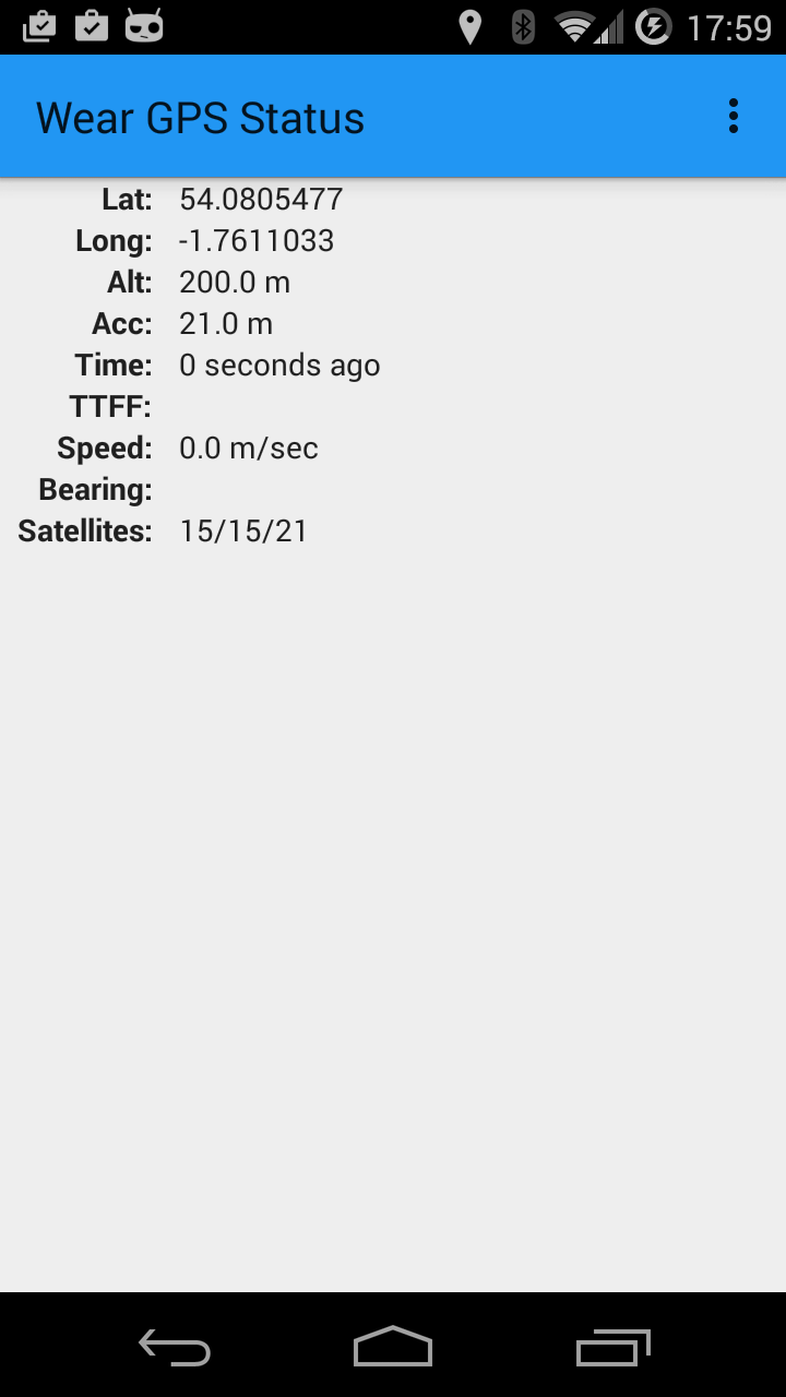 Wear GPS Status Screen 1