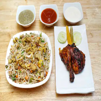 Mutton Noodles + Grilled Chicken (1/4)