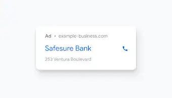 A search ad for a bank.