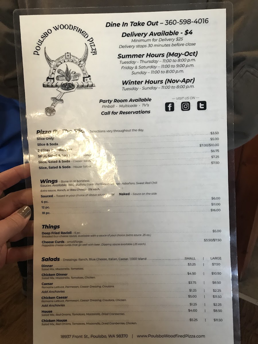 Poulsbo Woodfired Pizza gluten-free menu