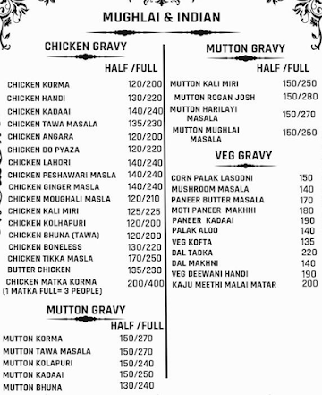 Shaikhs home kitchen menu 