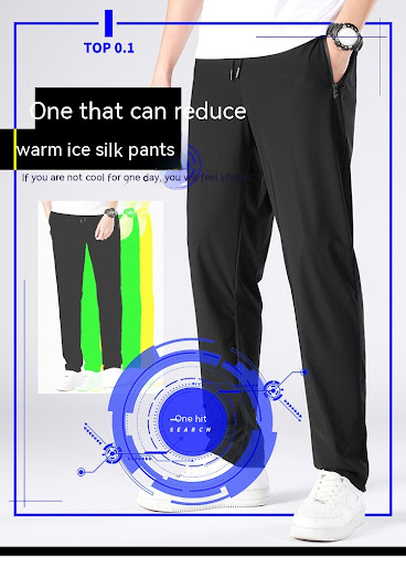 Title 3, Mens Summer Plus Size Ice Silk Quick-drying Sp...