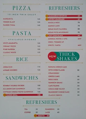 Tewari Bros. Mithaiwala menu 