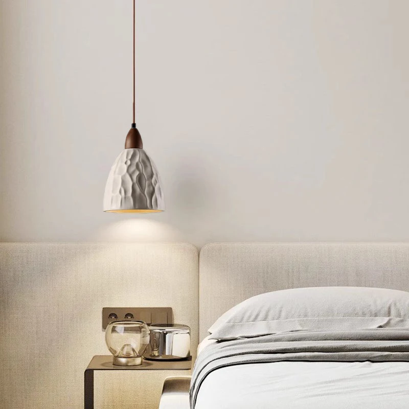 Japanse hanglamp voor slaapkamer, restaurant, bar, met drie lampen, vintage stijl, cement en hout, sfeervolle verlichting