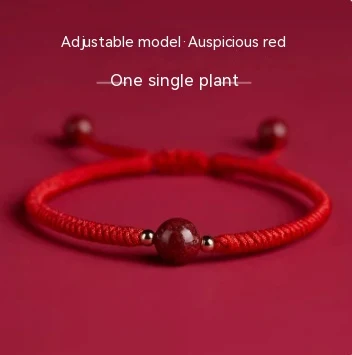 Bracelet Red Hand Rope avec sable vermillon, Année du Dragon, Année Primordiale, cordon rouge porte-bonheur et protection.