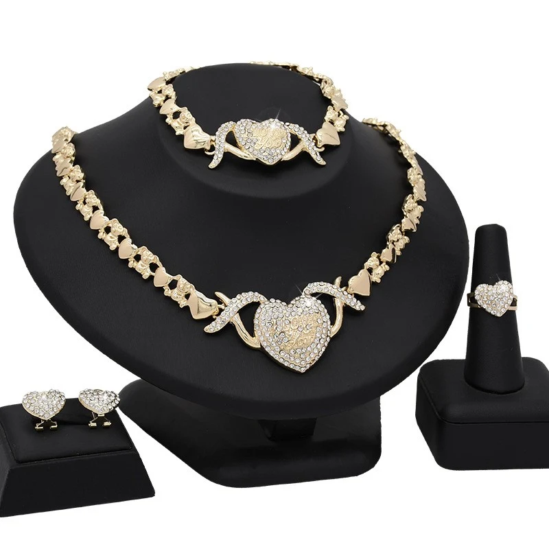 Dubai 18K Gouden Hart Sieradenset