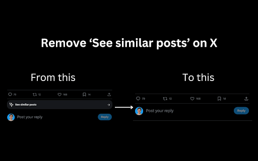 Remove 'See similar posts' button on X