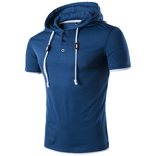Title 8, Mens Leather Patchwork Personality Hooded Shor...