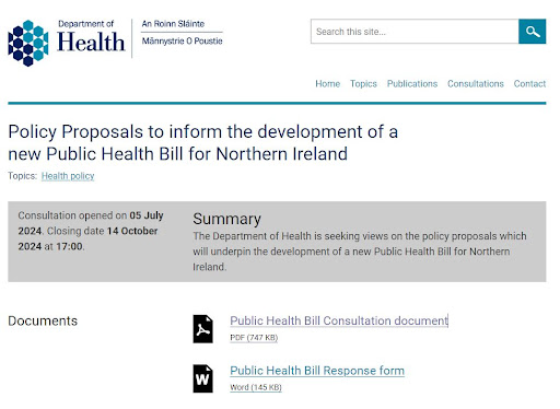 Public Health Bill NI Proposal