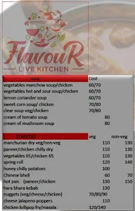 Flavour Live Kitchen menu 1