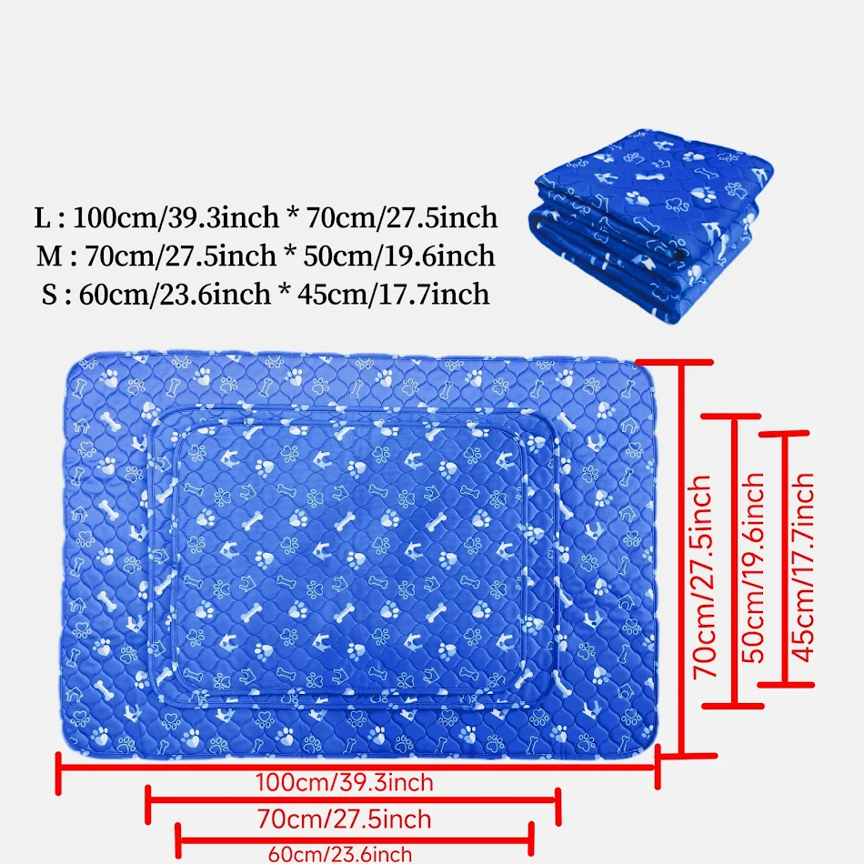 Dog Pee Pads, Washable Pet Cat Sleep Play Pad, Reusable Dogs Puppy Mat, Pet Training Pads for Dogs, Absorbent and Leak-P