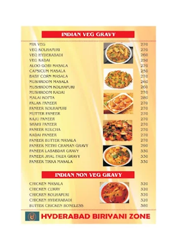 BU's Hyderabad Biryani Zone menu 