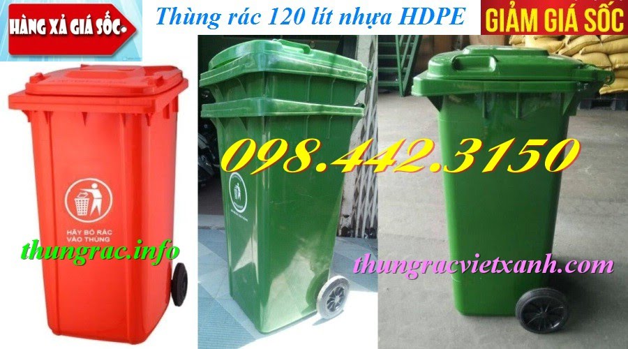 Thùng rác nhựa 120 lít