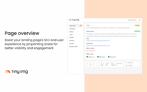 TinyIMG SEO Extension & Shopify Inspector