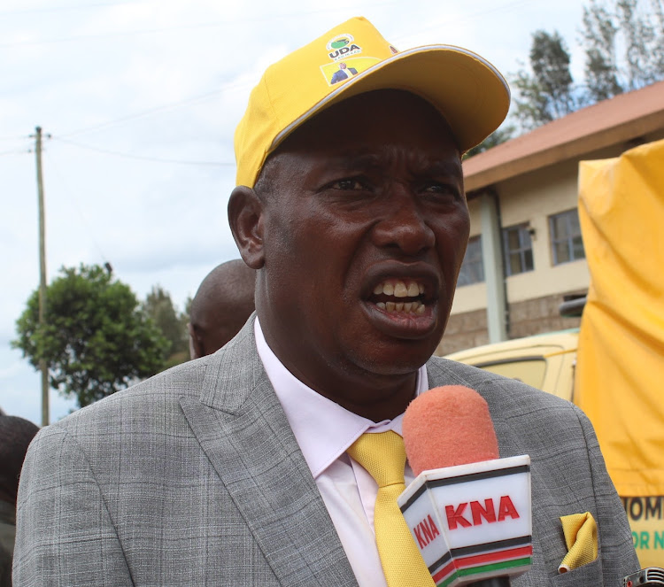 Mukurwe-ini West (Nyeri) MCA nominee Atanasio Kabaire after receiving his nomination certificate in Nyeri Wednesday