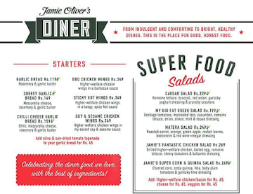 Jamie Oliver's Diner menu 