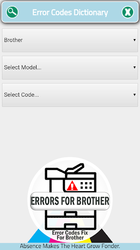 Error codes dictionary for Brother
