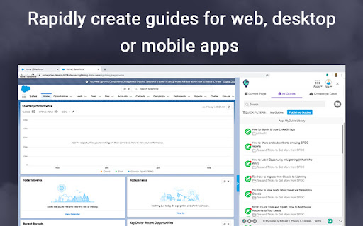 Rapidly create guides web, desktop mobile apps 