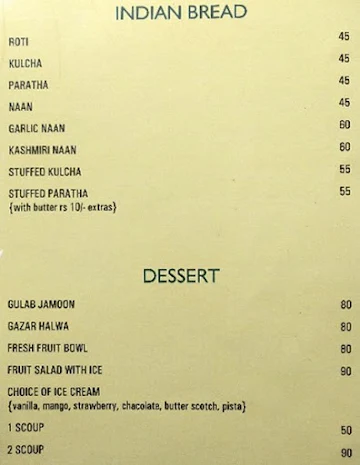 VT Sindhur Veg menu 