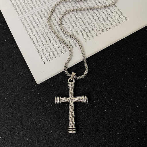 Title 5, Womens Cross Pendant Long Sweater Chain Red Ne...