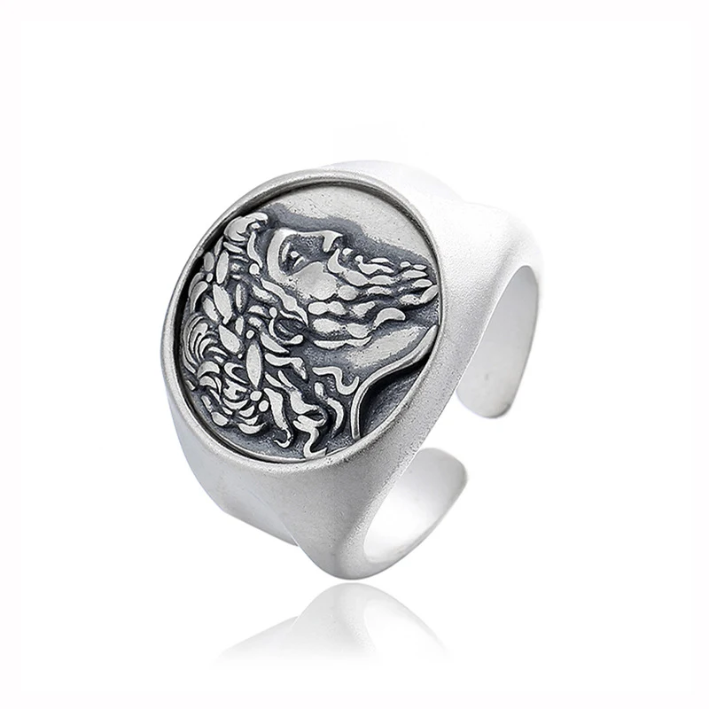 Sterling zilveren Zeus muntring, past overal bij. Deze veelzijdige ring is perfect voor elke stijl en elke gelegenheid. Een echte blikvanger.