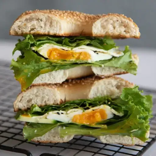 Poached Egg Bagel Sandwich