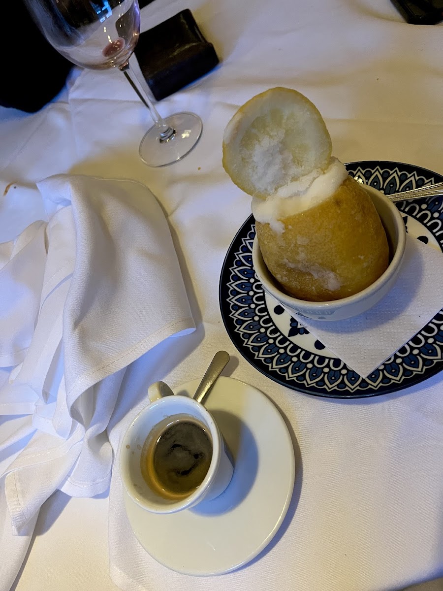 Lemon sorbetto & espresso